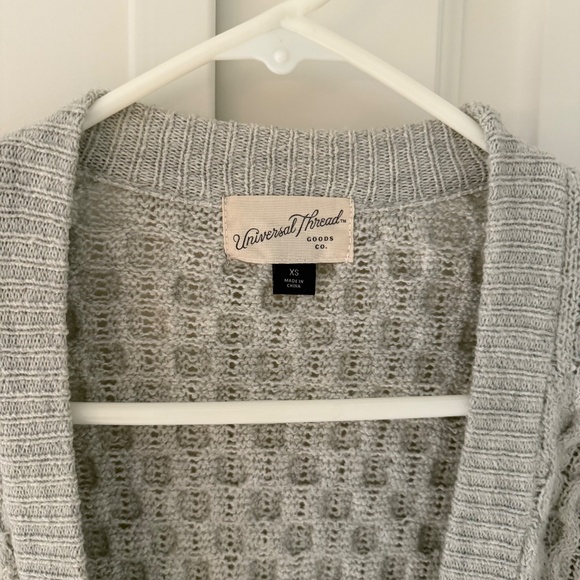 Fashionable Grey Open Cardigan Sweater - Picture 3 of 4